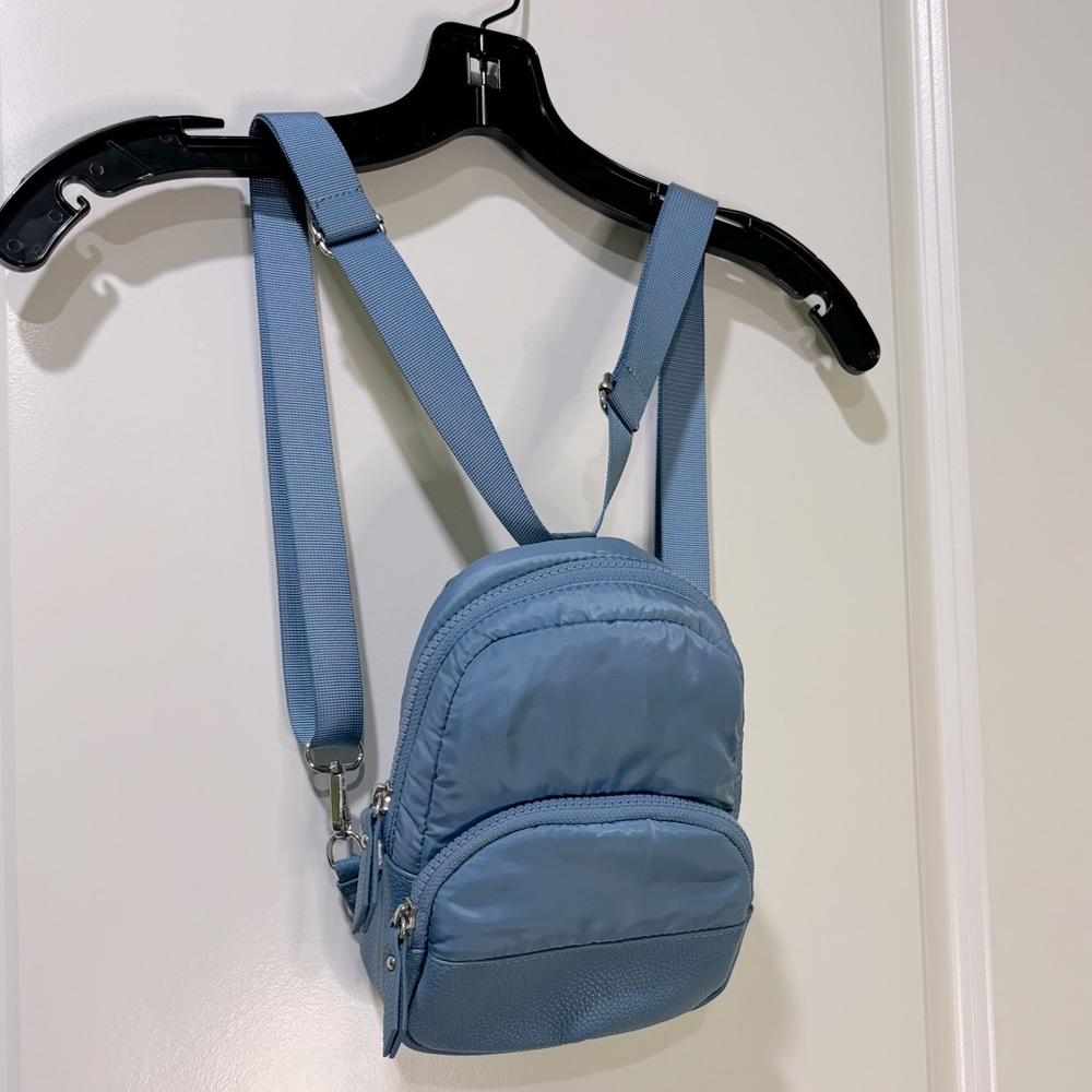 Mini Puffer Backpack Handbag Blue - Picture 2 of 6